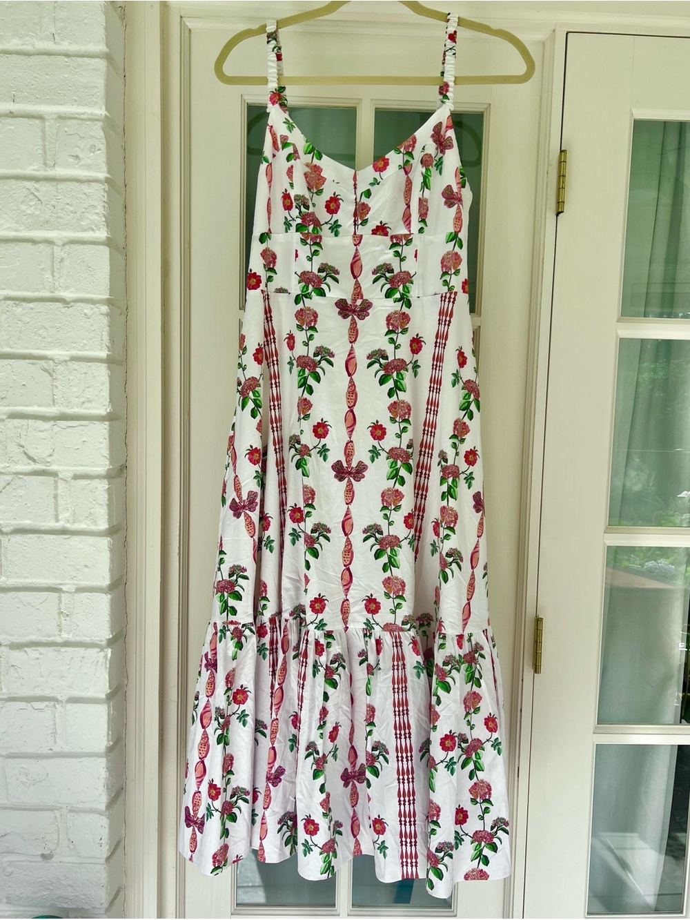Hill House Pink and Green Floral Striped Midi Dress - Picture 8 of 16